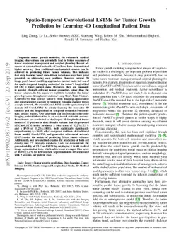 Spatio-Temporal Convolutional LSTMs for Tumor Growth Prediction by
  Learning 4D Longitudinal Patient Data