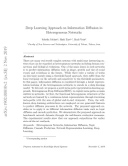 Deep Learning Approach on Information Diffusion in Heterogeneous
  Networks