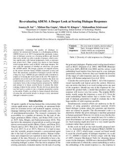 Re-evaluating ADEM: A Deeper Look at Scoring Dialogue Responses
