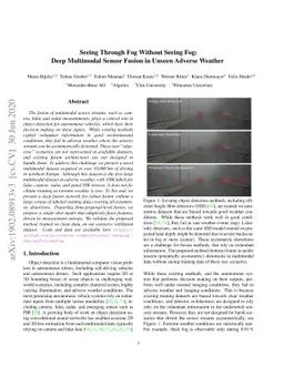 Seeing Through Fog Without Seeing Fog: Deep Multimodal Sensor Fusion in
  Unseen Adverse Weather