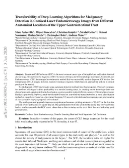 Transferability of Deep Learning Algorithms for Malignancy Detection in
  Confocal Laser Endomicroscopy Images from Different Anatomical Locations of
  the Upper Gastrointestinal Tract