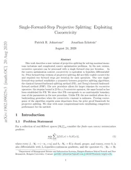 Single-Forward-Step Projective Splitting: Exploiting Cocoercivity