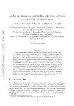 Vector operations for accelerating expensive Bayesian computations -- a
  tutorial guide