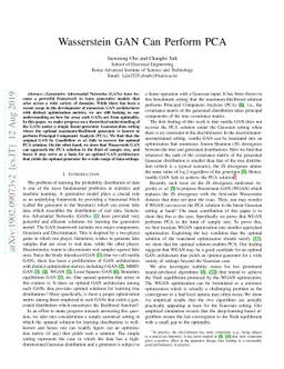 Wasserstein GAN Can Perform PCA