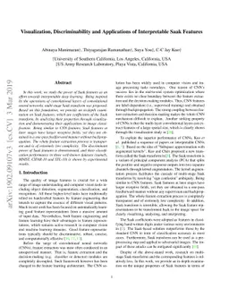 Visualization, Discriminability and Applications of Interpretable Saak
  Features