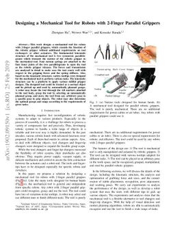 Designing a Mechanical Tool for Robots with 2-Finger Parallel Grippers