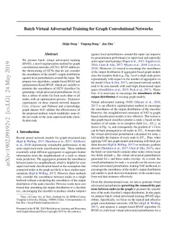 Batch Virtual Adversarial Training for Graph Convolutional Networks