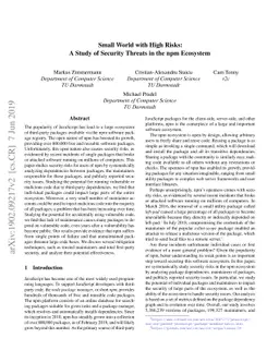 Small World with High Risks: A Study of Security Threats in the npm
  Ecosystem