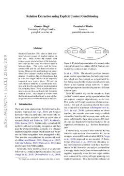Relation Extraction using Explicit Context Conditioning