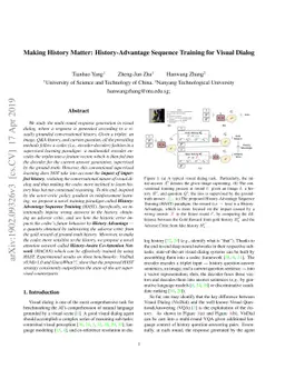 Making History Matter: History-Advantage Sequence Training for Visual
  Dialog