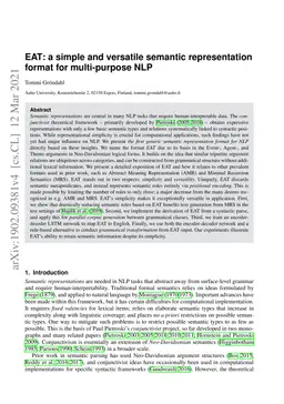 EAT: a simple and versatile semantic representation format for
  multi-purpose NLP