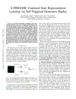 S-TRIGGER: Continual State Representation Learning via Self-Triggered
  Generative Replay