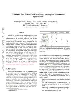 FEELVOS: Fast End-to-End Embedding Learning for Video Object
  Segmentation
