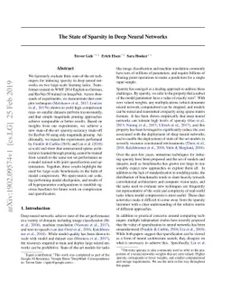 The State of Sparsity in Deep Neural Networks