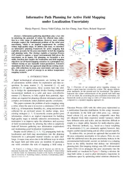 Informative Path Planning for Active Field Mapping under Localization
  Uncertainty