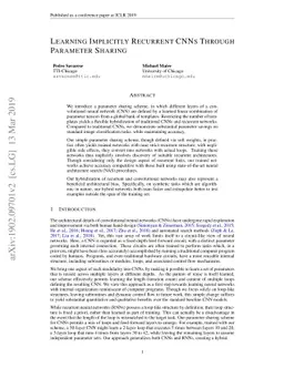 Learning Implicitly Recurrent CNNs Through Parameter Sharing