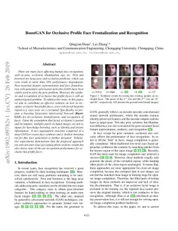 BoostGAN for Occlusive Profile Face Frontalization and Recognition