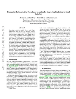 Human-in-the-loop Active Covariance Learning for Improving Prediction in
  Small Data Sets