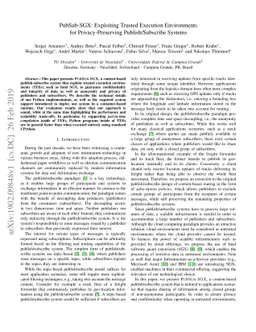 PubSub-SGX: Exploiting Trusted Execution Environments for
  Privacy-Preserving Publish/Subscribe Systems