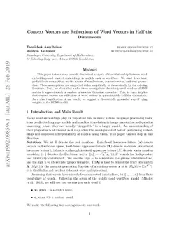 Context Vectors are Reflections of Word Vectors in Half the Dimensions