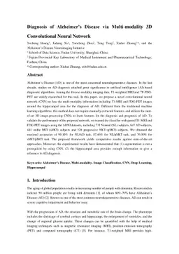 Diagnosis of Alzheimer's Disease via Multi-modality 3D Convolutional
  Neural Network