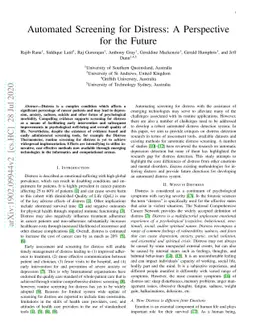 Automated Screening for Distress: A Perspective for the Future