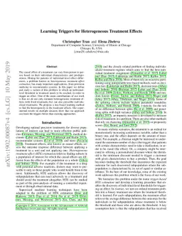 Learning Triggers for Heterogeneous Treatment Effects