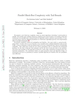 Parallel Black-Box Complexity with Tail Bounds