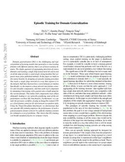 Episodic Training for Domain Generalization