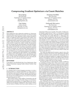 Compressing Gradient Optimizers via Count-Sketches