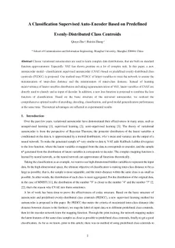 A Classification Supervised Auto-Encoder Based on Predefined
  Evenly-Distributed Class Centroids