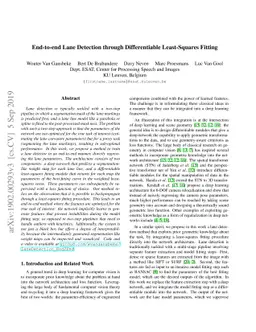 End-to-end Lane Detection through Differentiable Least-Squares Fitting