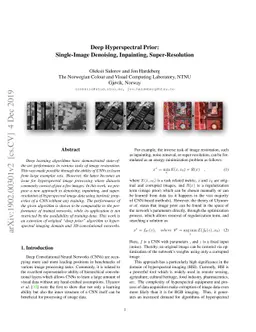 Deep Hyperspectral Prior: Denoising, Inpainting, Super-Resolution