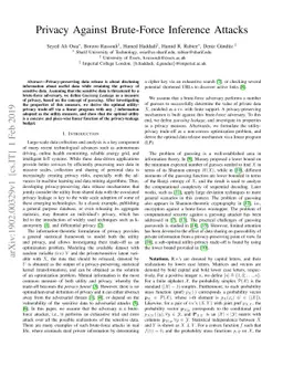 Privacy Against Brute-Force Inference Attacks