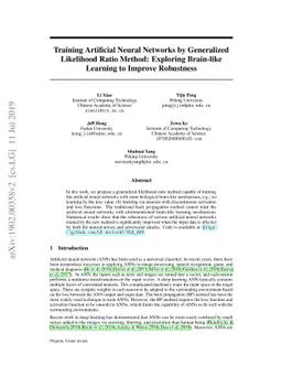 Training Artificial Neural Networks by Generalized Likelihood Ratio
  Method: Exploring Brain-like Learning to Improve Robustness