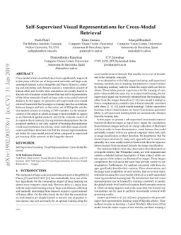 Self-Supervised Visual Representations for Cross-Modal Retrieval