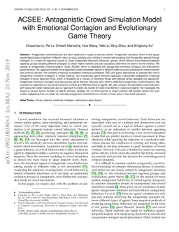 ACSEE: Antagonistic Crowd Simulation Model with Emotional Contagion and
  Evolutionary Game Theory