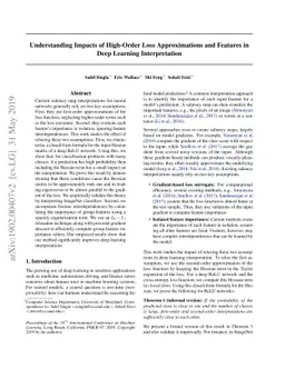 Understanding Impacts of High-Order Loss Approximations and Features in
  Deep Learning Interpretation