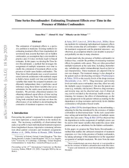 Time Series Deconfounder: Estimating Treatment Effects over Time in the
  Presence of Hidden Confounders