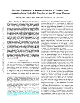 Top-view Trajectories: A Pedestrian Dataset of Vehicle-Crowd Interaction
  from Controlled Experiments and Crowded Campus