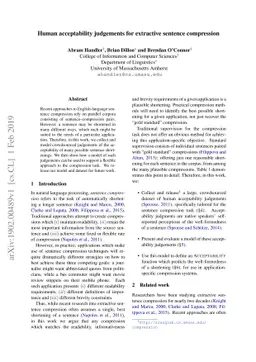 Human acceptability judgements for extractive sentence compression