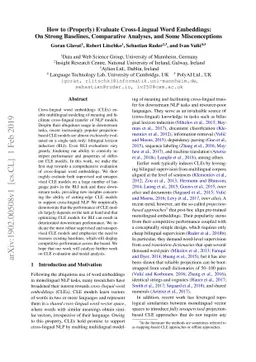 How to (Properly) Evaluate Cross-Lingual Word Embeddings: On Strong
  Baselines, Comparative Analyses, and Some Misconceptions