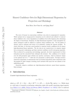 Honest confidence sets for high-dimensional regression by projection and
  shrinkage