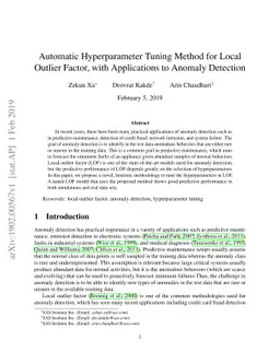 Automatic Hyperparameter Tuning Method for Local Outlier Factor, with
  Applications to Anomaly Detection