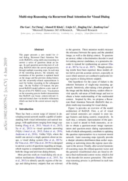 Multi-step Reasoning via Recurrent Dual Attention for Visual Dialog