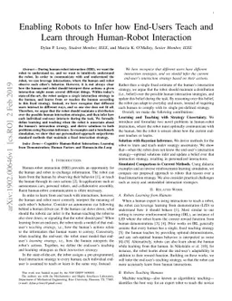 Enabling Robots to Infer how End-Users Teach and Learn through
  Human-Robot Interaction