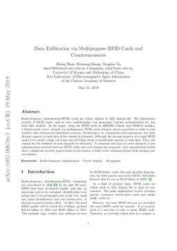 Data Exfiltration via Multipurpose RFID Cards and Countermeasures
