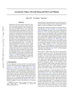 Asymmetric Valleys: Beyond Sharp and Flat Local Minima