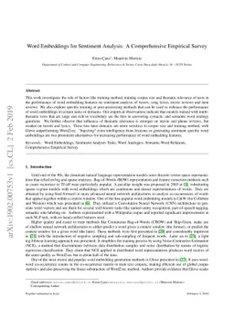 Word Embeddings for Sentiment Analysis: A Comprehensive Empirical Survey