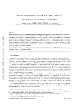 Certified Reinforcement Learning with Logic Guidance